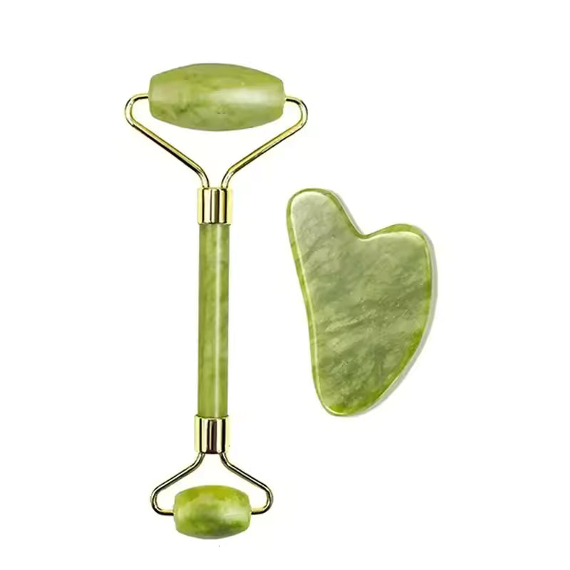 Lustraé Jade Stone Gua Sha Set – Facial Sculpting &amp; Skin Glow Tool