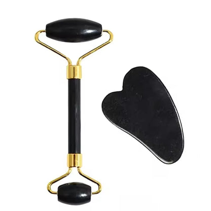 Lustraé Jade Stone Gua Sha Set – Facial Sculpting &amp; Skin Glow Tool