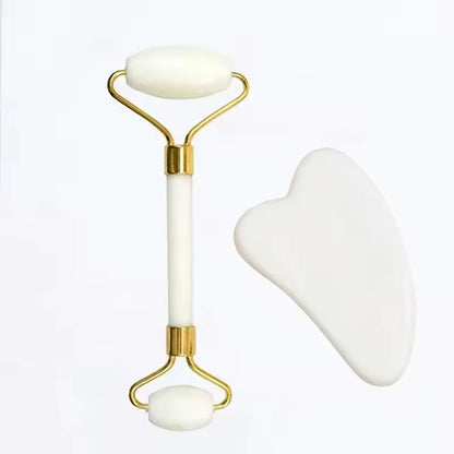 Lustraé Jade Stone Gua Sha Set – Facial Sculpting &amp; Skin Glow Tool