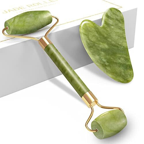 Lustraé Jade Stone Gua Sha Set – Facial Sculpting &amp; Skin Glow Tool